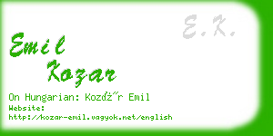 emil kozar business card